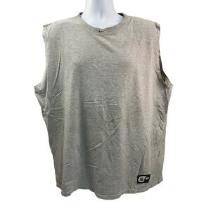 Vintage Nike Shirt Men’s XL Gray Tank Sleeveless Center Swoosh Basketball Y2K